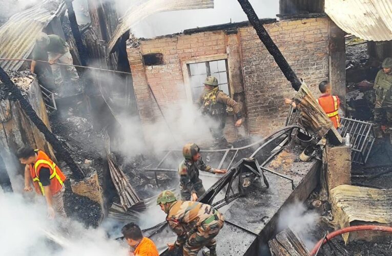 Assam Rifles Assists in Firefighting Operations After Fire Incident in Kohima